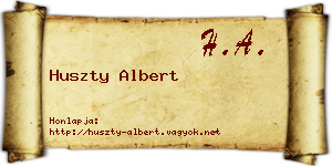 Huszty Albert névjegykártya