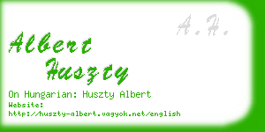 albert huszty business card